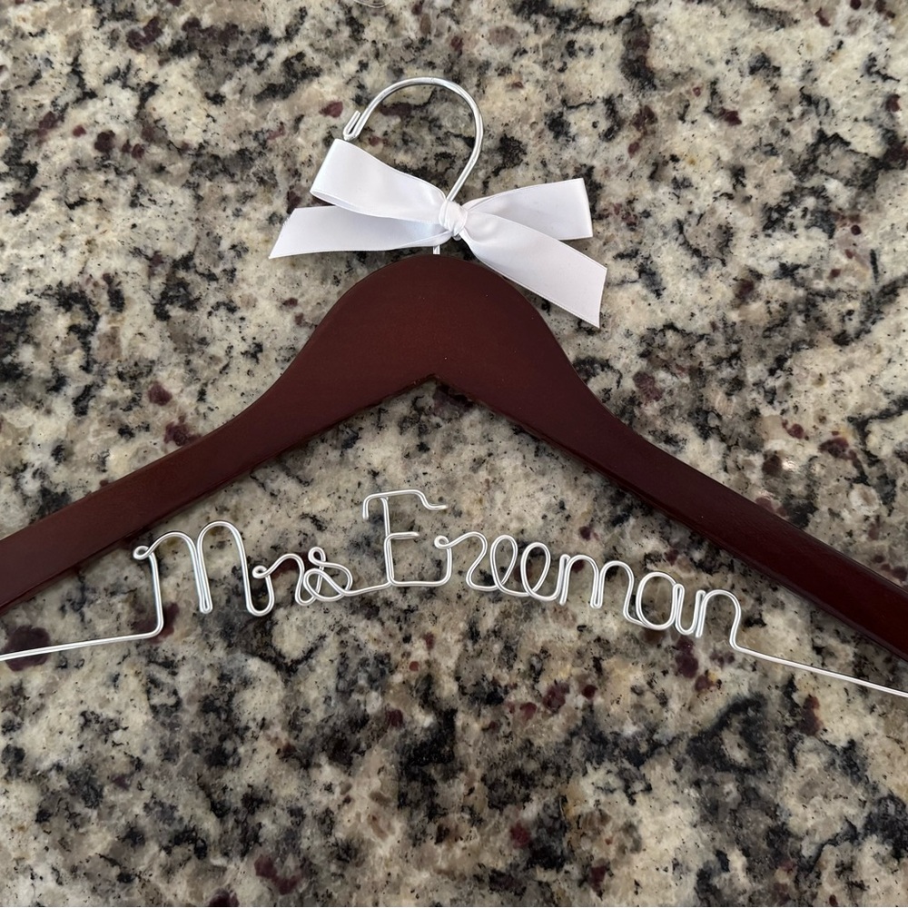 Custom Bridal Hanger with White Bow